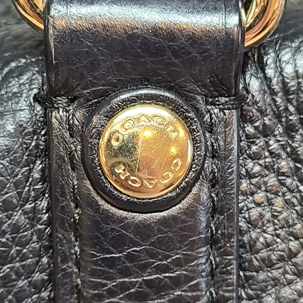 Coach Central Satchel Black Pebbled Leather EUC - Picture 4 of 16